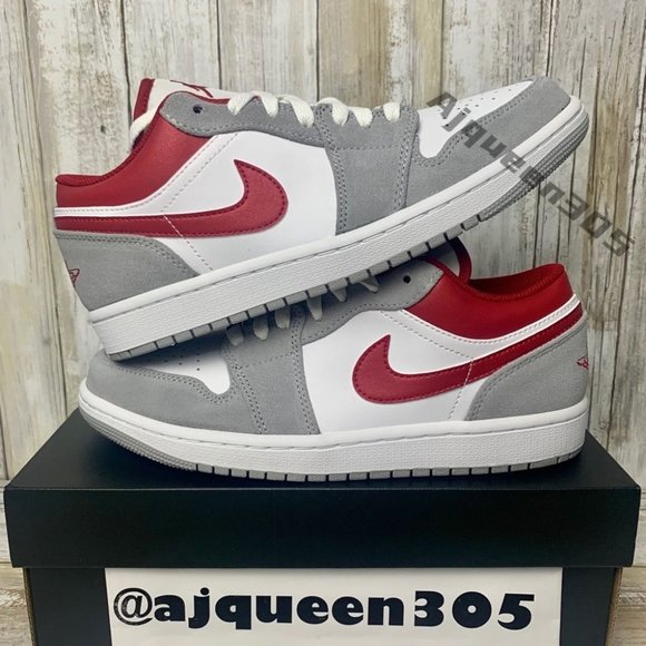 Air Jordan 1 Low Smoke Grey Red - Picture 2 of 6